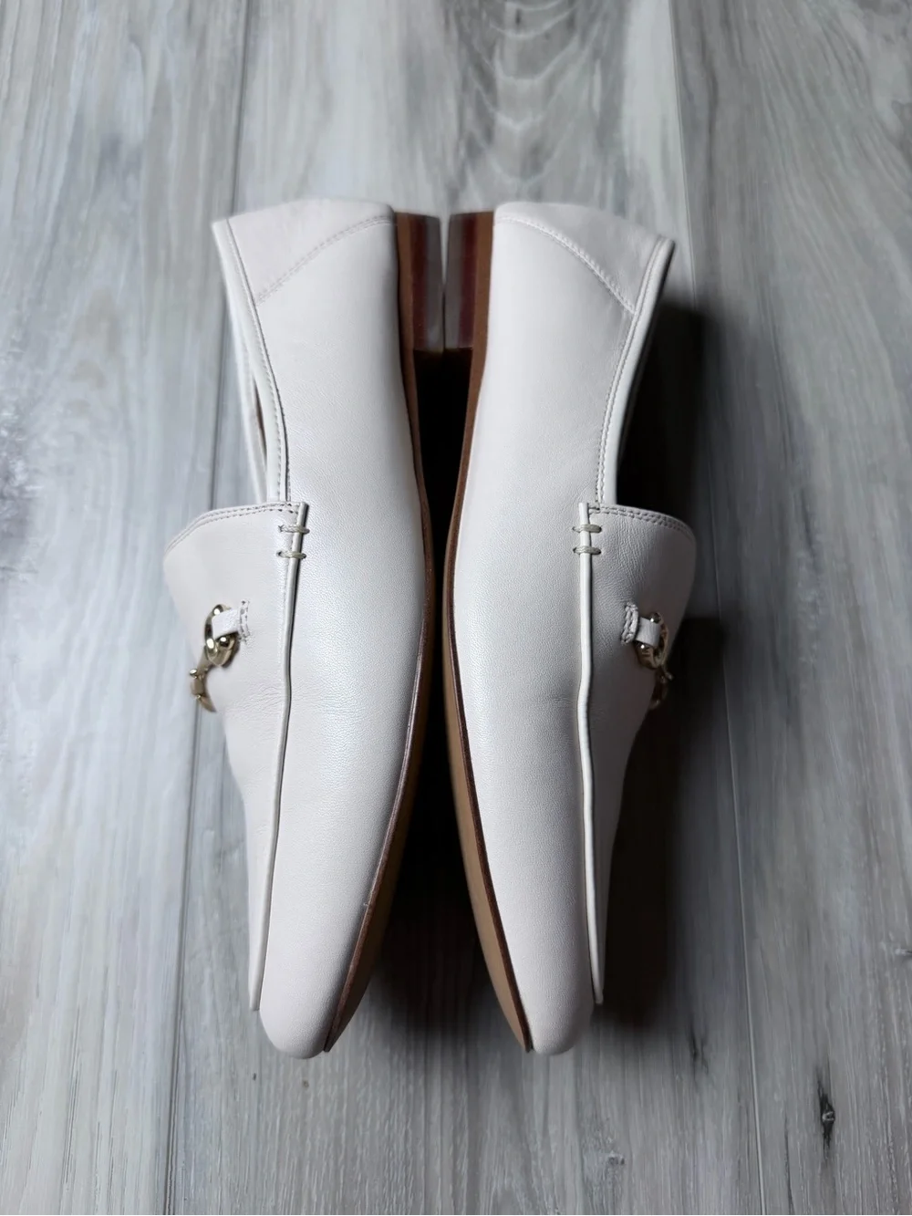 Coach Haley Chalk Leather Horsebit Loafers Gold Women’s Size 9